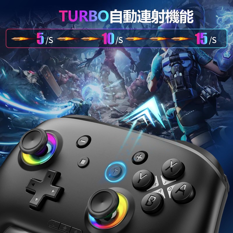 【2026新登場】Switch 2 コントローラー スリープ解除 Switch1/2対応 2.4Gレシーバー付き Bluetooth/有線 スイッチコントローラー Cボタン搭載 ホール効果スティック