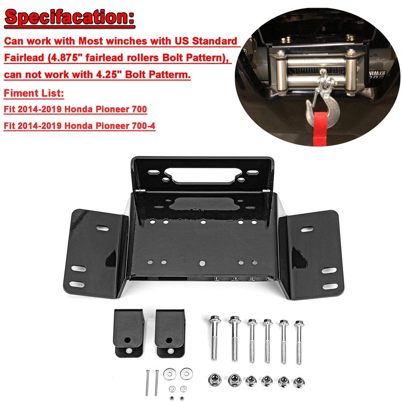 WeiSen Front Bumper Winch Mount Plate Kit Compatible with Honda