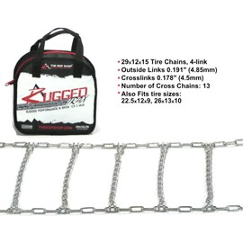 The ROP Shop | Pair of 4 Link Tire Chains 29x12x15 for Husqvarna & Craftsman Snow Blower Wheels