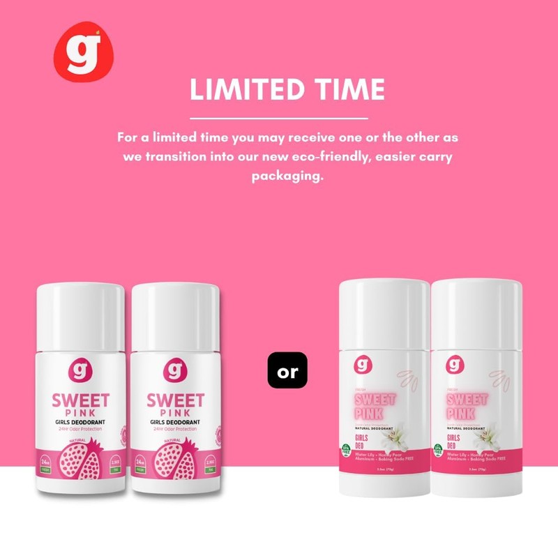 Growing Basics Sweet Pink Deodorant - Non-Toxic, Aluminum-Free Natural Deodorant