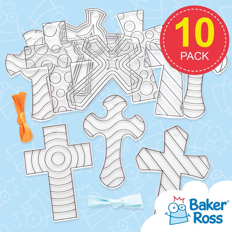 Baker Ross AX789 Cross Suncatcher Decorations - Pack of 10,