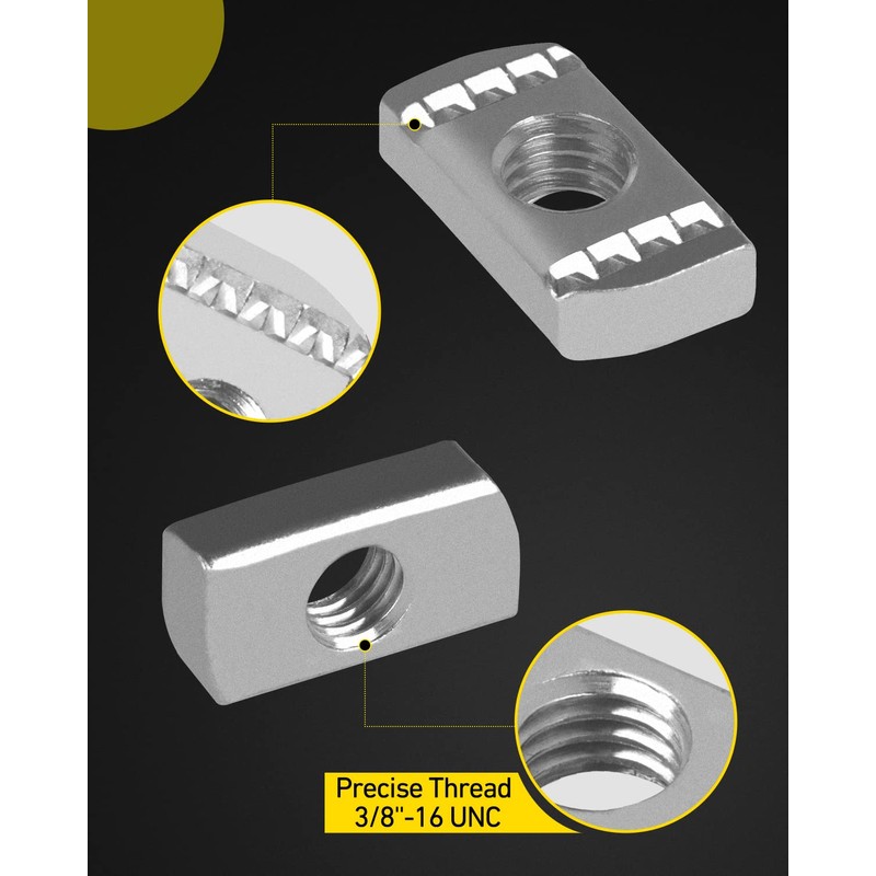 GZBEVITAR Strut Channel Nuts 3/8"-16 No Spring, 8mm Thickened Strut