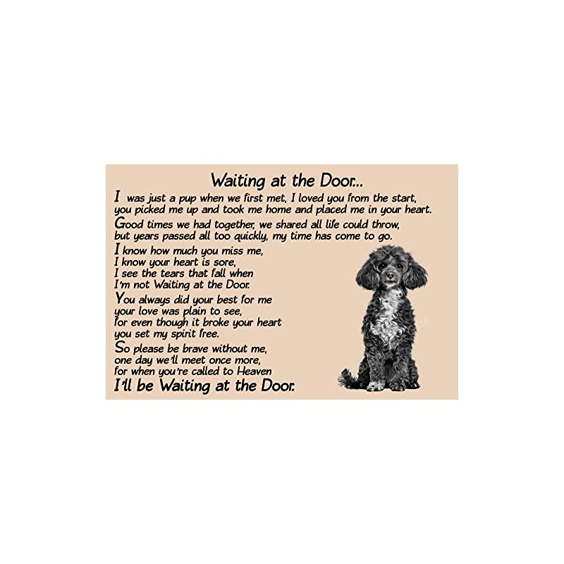 Black Poodle Dog Memorial pet loss Fridge Magnet Gift -