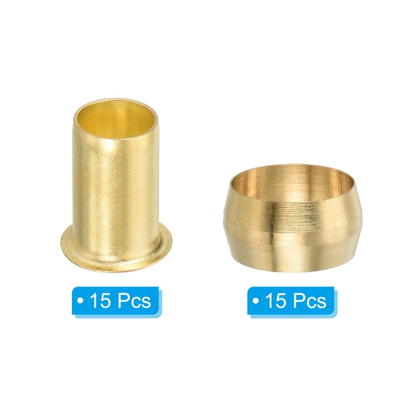 PATIKIL 12mm OD Pipe Compression Assortment Kit, 15 Pack Brass