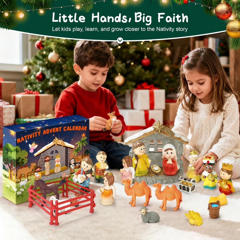 Little People Advent Calendar 2026, 24-Day Christmas Countdown Nativity Set