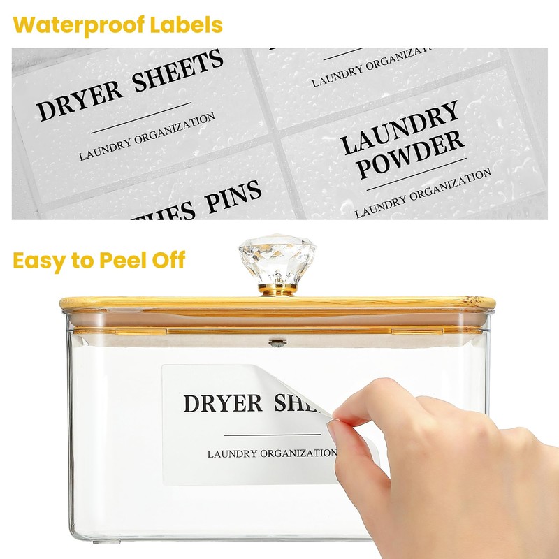 4 Pack Clear Laundry Pods Container & Dryer Sheet Holder