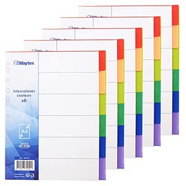 WAYTEX A4 6 Button Polypropylene Index Index Index (Pack of 5) 931347C5