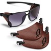Removable side shields for sunglasses, leather side shields for protect