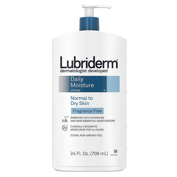 Lubriderm Daily Moisture Lotion Fragrance-Free 24 Ounce Normal to Dry (709ml) (2 Pack)