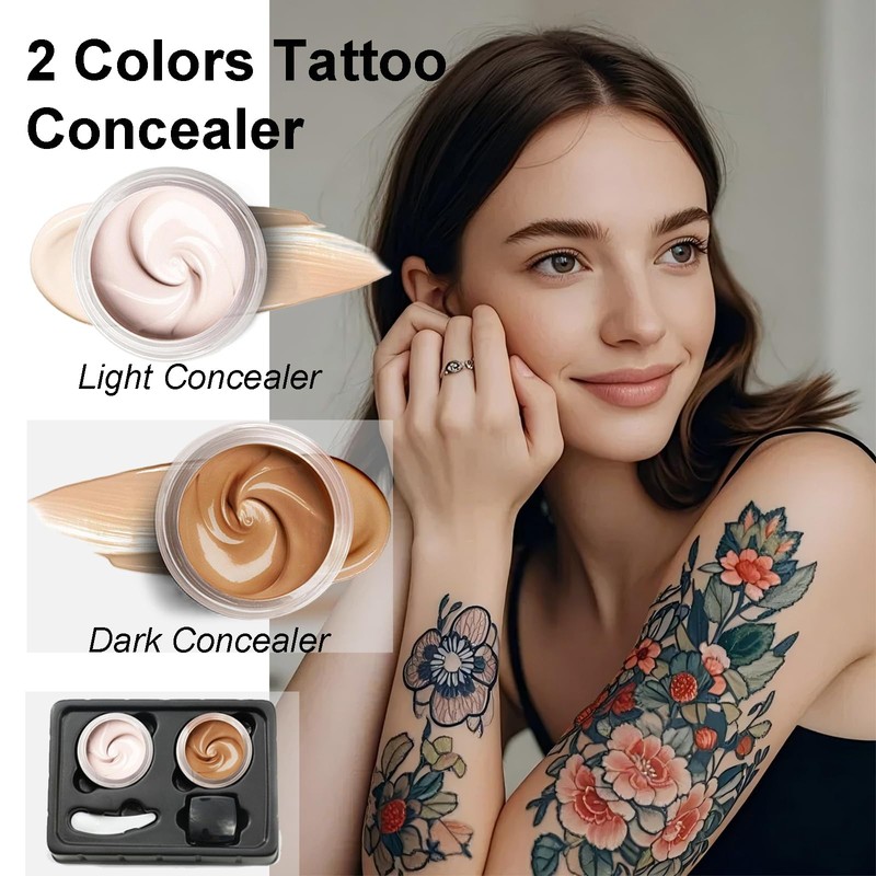 Tattoo Cover Up Makeup Waterproof with Full Coverage,Bruises,Tattoos,Dark Spots, Scars,