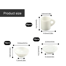 WJUAN Miniature Tableware, 40 Pieces, Dollhouse Tableware, Simulation Modeling, Cute Style, Branches/Plastic Dollhouse Accessories Plates, Suitable for Role Play, Scene Accessories, Table Decoration