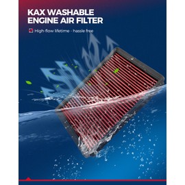 KAX Premium Washable Engine Air Filter, 33-2281 Replacement for Toyota Tacoma 2005-2015, 4Runner 2003-2009, FJ Cruiser 2007-2009, Tundra 2005-2010, Reusable, High Performance