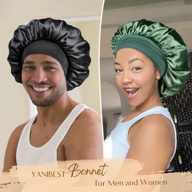 YANIBEST Bonnet for Men Hair Bonnet for Sleeping Double Layer