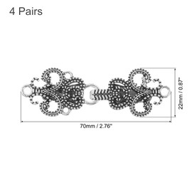 sourcing map 4pcs Vintage Sweater Clips, Retro Shawl Clips Cape Cloak Clasp Cardigan Collar Brooch Clip for Women(Silver)