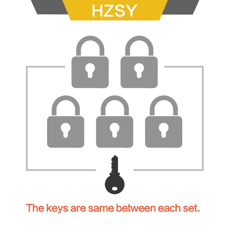 HZSY Padlocks Keyed Alike, Pack of 24, Laminated Steel Keyed