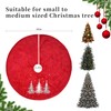 48in Christmas Tree Skirts Plush Tree Skirt -Silver Christmas Tree