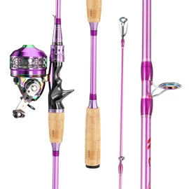 Souagyilang Spincast Fishing Rod Reel Combo,2 Pieces Medium Heavy Pole with Super Smooth Reel Trouble-Free Push-Button Bait Casting Design 1 Pack