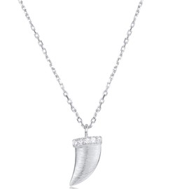 BLOSSOM & HUE Mini Dagger Necklace | Dainty Gold Necklace | Hypoallergenic Rhodium Plated .925 | Micropaved Layering Necklace