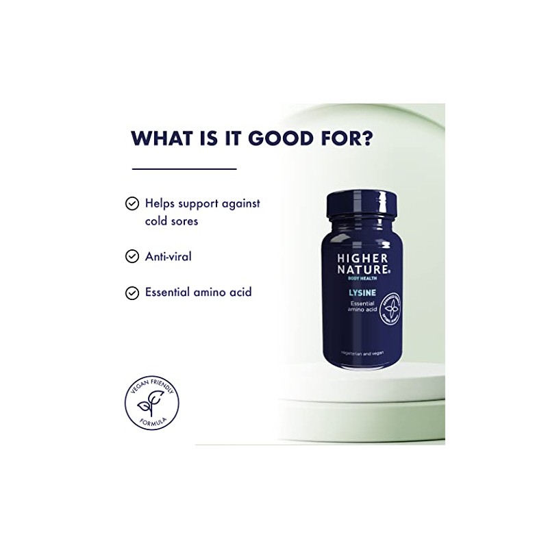 Higher Nature - Lysine - Essential Amino Acid- 500mg -