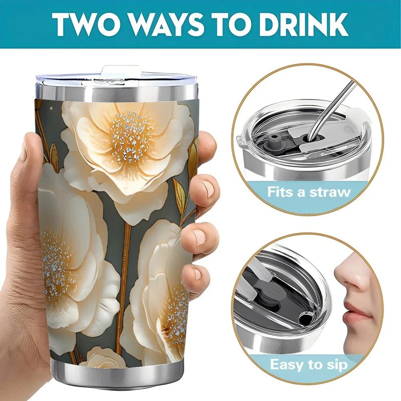 Elegant 20oz Double Silver Side Insulated Mug with Sweat-Proof Designcapacity: