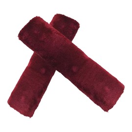 2PCS Car Seat Belt Cover Pads, Soft Faux Sheepskin Seat Belt Protectors, Driving Comfortable Seat Belt Shoulder Strap Cover, Protect Shoulder and Neck, Universal Car Interior Accessories (Burgundy)