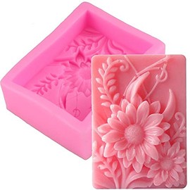 Cestony Sun Flower Shape Silicone Soap Mold, Rectangle Homemade Soap Making Mold Supplies for DIY Soap Making Crafting ProjectsSupplies