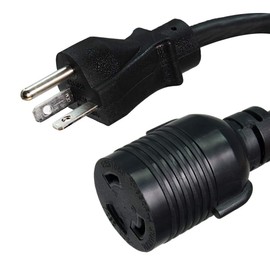 NEMA 6-20P to L6-30R Plug Adapter - 1 Foot, 15A/250V, 14/3 SJOOW - Iron Box # IBX-5903-01