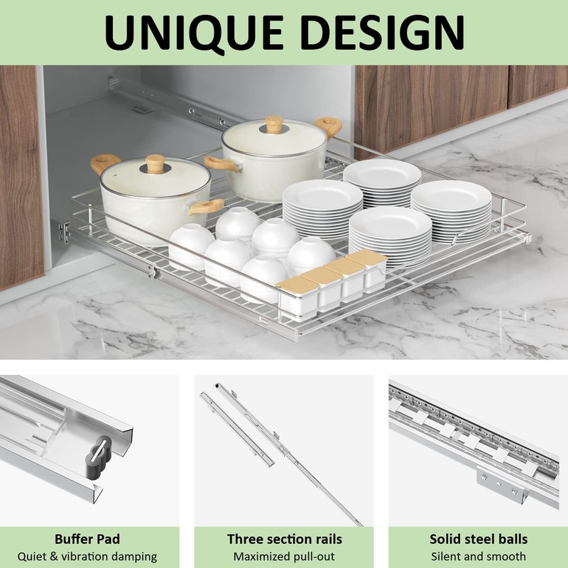 AHNR Pull Out Cabinet Organizer, Heavy Duty Cabinet Pull Out