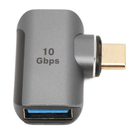 USB C Magnetic Adapter 24 Pin, Right Angle USB Type C Male to USB3.1 Female Adapter, Support 4K 8K 60HZ HDR for Laptops Tablet Light Grey