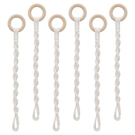 Goufaju 6 Pack Adjustable Plant Hanger Extender Handmade Woven Hanging Basket Extenders