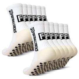 SkiBeaut Youth Kids Soccer Socks, Anti Skid Football Young Teen Athletic Grips Socks for Boys Girls 12-16 Years 6 Pairs