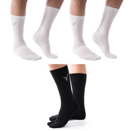 3 pares de calcetines gruesos con punta grande para mujer de 9 a 12 hombres de 8 a 11 años, 2 White 1 Black, Large