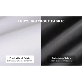 LazBlinds 100% Blackout Door Curtain, No Tools No Drill Cordless Blinds for Windows, Thermal Insulated UV Protection Privacy Window Curtains for French Door Front Door(26''W x 68''H, White, 1 Panel)