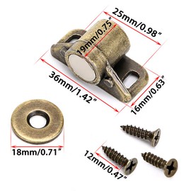 IGNPION Pack of 12 Cabinet Cupboard Door Magnetic Latch Catch Kitchen Magnet Push Catch Wardrobe Hardware Fittings