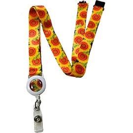 Sunflowers Neck Lanyard with Safety Breakaway & Integrated Retractable Badge Reel