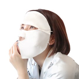 SILKMONDO Silk Face Mask Face Cover [100% Natural Silk Beauty Moisturizing Skin Care, White] Mask, Nightmask, Prevents Dryness at Bedtime, Moisturizing, Keeps Skin Beautiful, Dry Skin, Silk Mond Silk