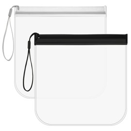 2Pcs Clear Toiletry Bag, TSA Approved Toiletry Bag Reusable Quart Bags for Travel Carry on Travel Accessories Bag Waterproof & Leakproof Bags for Liquids Cosmetics Airport Security