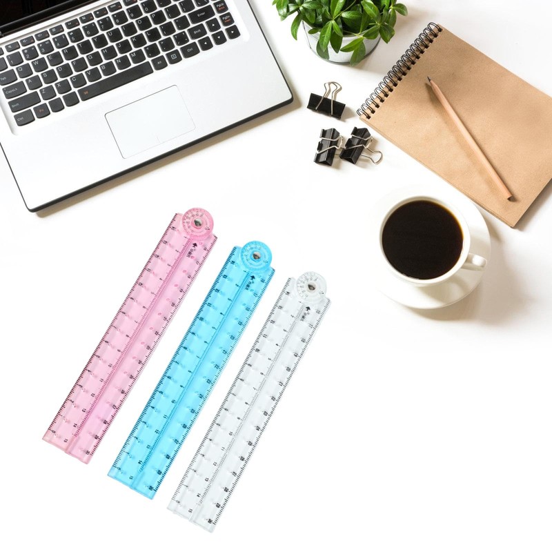 Transparent Folding Ruler, Straight Line Ruler, Math Drawing Ruler, Student