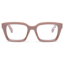 ZUVGEES Retro Style Blue Light Blocking Reading Glasses Big Eyeglass Frames Large lens Computer Readers (Coffee, 1.25)