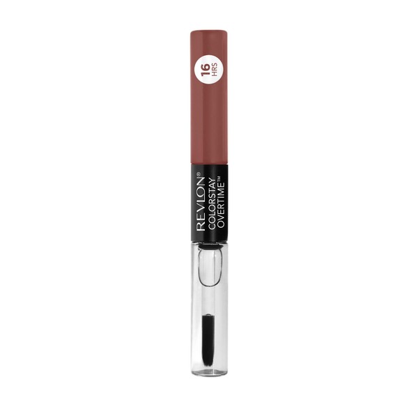 Revlon Colorstay overtime lipcolor, Longwearing Liquid Lipstick with clear lip Gloss, with Vitamin E, In Plum, 560 Taupe Time, 0.8 Oz