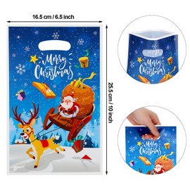 Outus Christmas Plastic Bags Christmas Candy Bags Party Favor Bags Snowman Moose Christmas Tree Bags for Christmas Party Favor (Lovely Style, 80 Pcs)