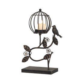 Adeco Decorative Table Candle Lanterns Iron Candle Holder Outdoor Lanterns Rustic Home Decor for Garden, Patio