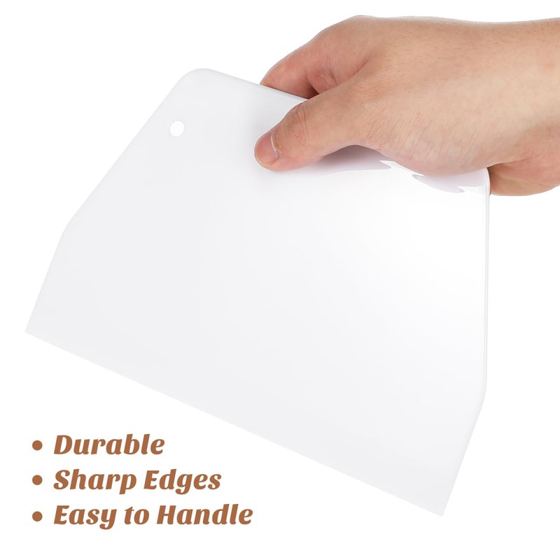 Garneck Dough Scraper Large Made of Plastic, Pack of 2,