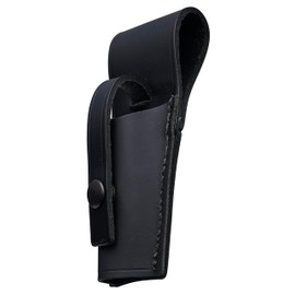 JAY-PEE Black Leather Ticket Punch Holder, Standard Size Pouch for Bus Drivers, Railroad Train Conductors, Mass Transit Officials, Snap Strap Secures Punch or Small Tools, Genuine Leather Construction