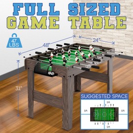 SereneLife Competition Sized Foosball Table, Full Size 48in Portable Soccer with Ball for Home, Arcade Game Room, Board Game for Indoor or Outdoor, Family Game Night, Perfect for Kids and Adults