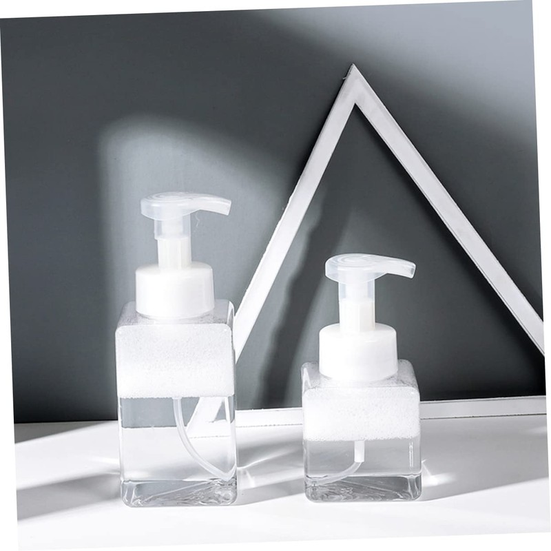 Mobestech 2 Pcs Transparent Pump Foaming Bottle Refillable Makeup Press