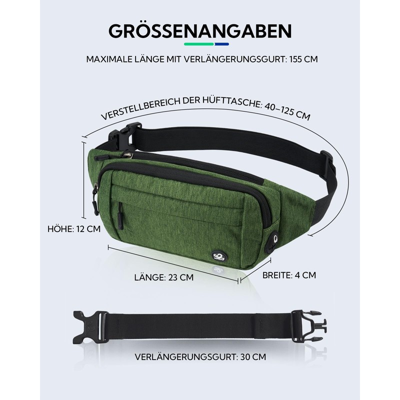 WATERFLY Bum Bag Waist Bag Men Women: Small Belt Bag