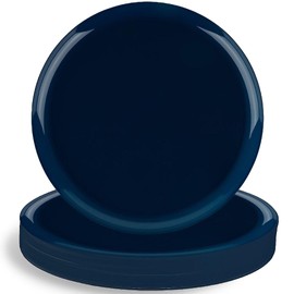 Blue Sky Edge Collection Dark Blue Plastic Plates 6.3" - 10 Count, Stylish & Sturdy Disposable Dinnerware for Parties, Events, and Occasions