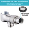 Brushed Nickel Metal Shower Head Holder - Adjustable Mount for