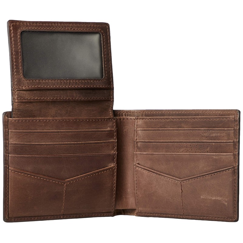 Fossil ML3771 DERRICK RFID PASSCASE Bi-Fold Wallet, Braun